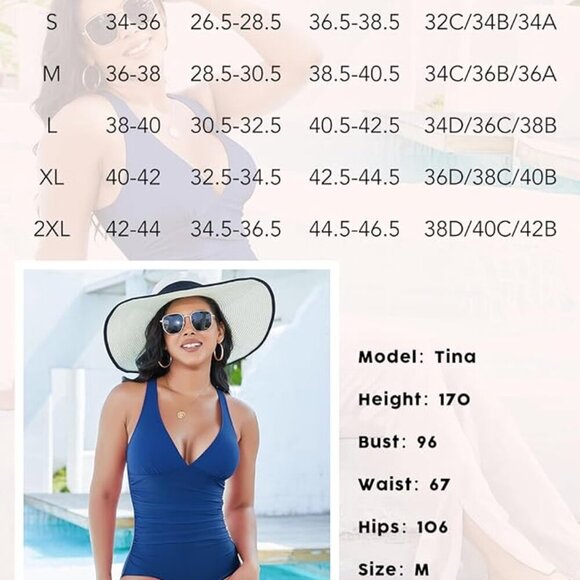 SHAPERIN Women's One Piece Swimsuits Tummy Control - Picture 6 of 6